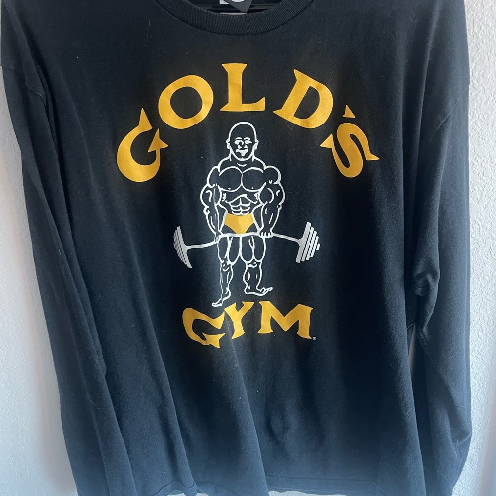 Golds Gym Black and Yellow Men's long sleeve